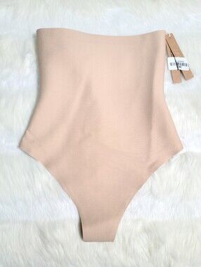 SKIMS Body Core Sculpt High Waisted Thong Cream Clay Women Large NEW
